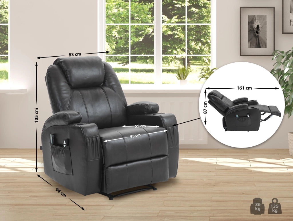Sessel Hepler mit Massagefunktion Kunstleder
