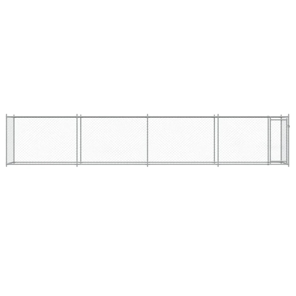 Trasportino per cani con porta 8 x 2 x 1,5 m acciaio zincato grigio 02_0041621