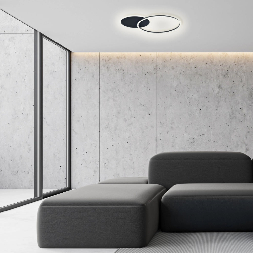 Plafoniera LED ad anello ROMAN Polux nera 40W 4000K