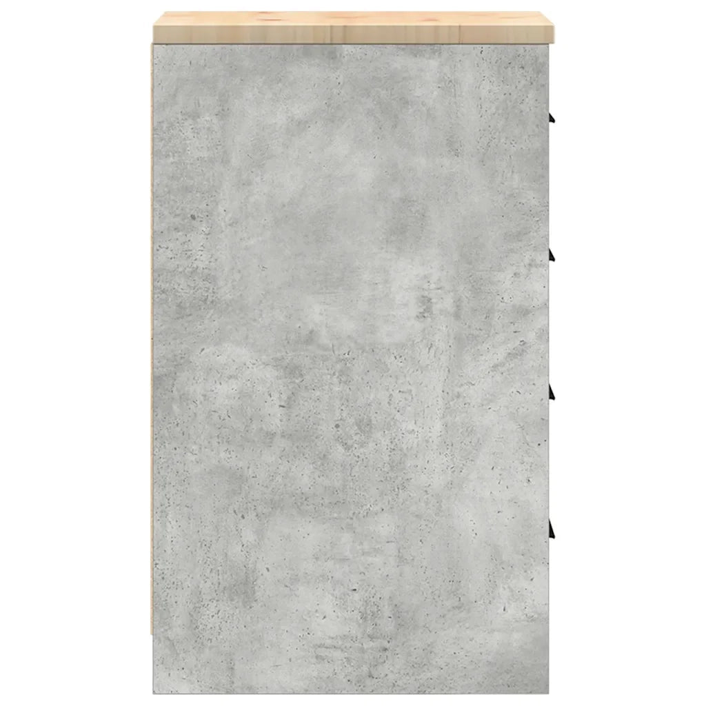 Armadio da garage grigio cemento 30 x 51 x 85 cm robusto e resistente legno di pino 02_0051380