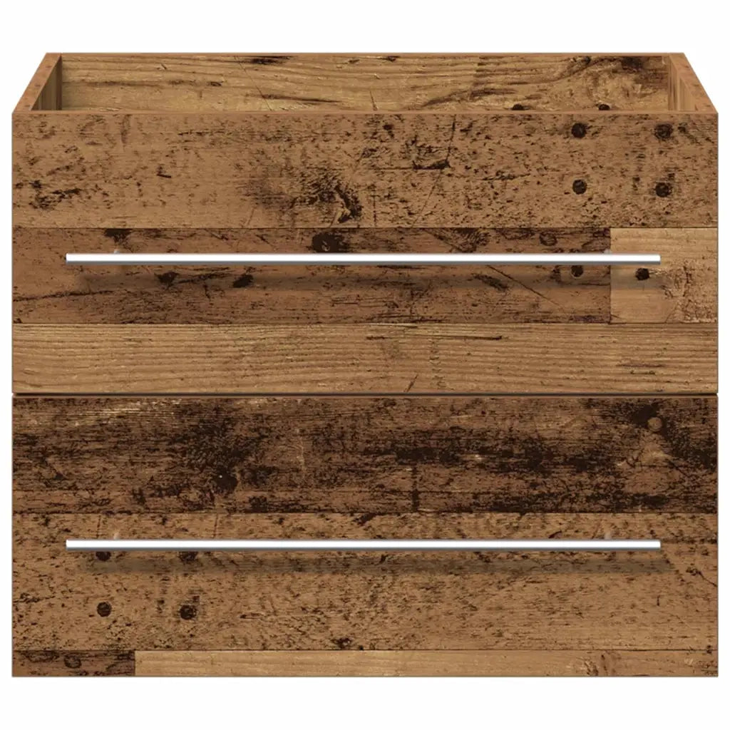 Armadio per Lavabo da Bagno con cassetto 2 pcs Legno vecchio 3332496