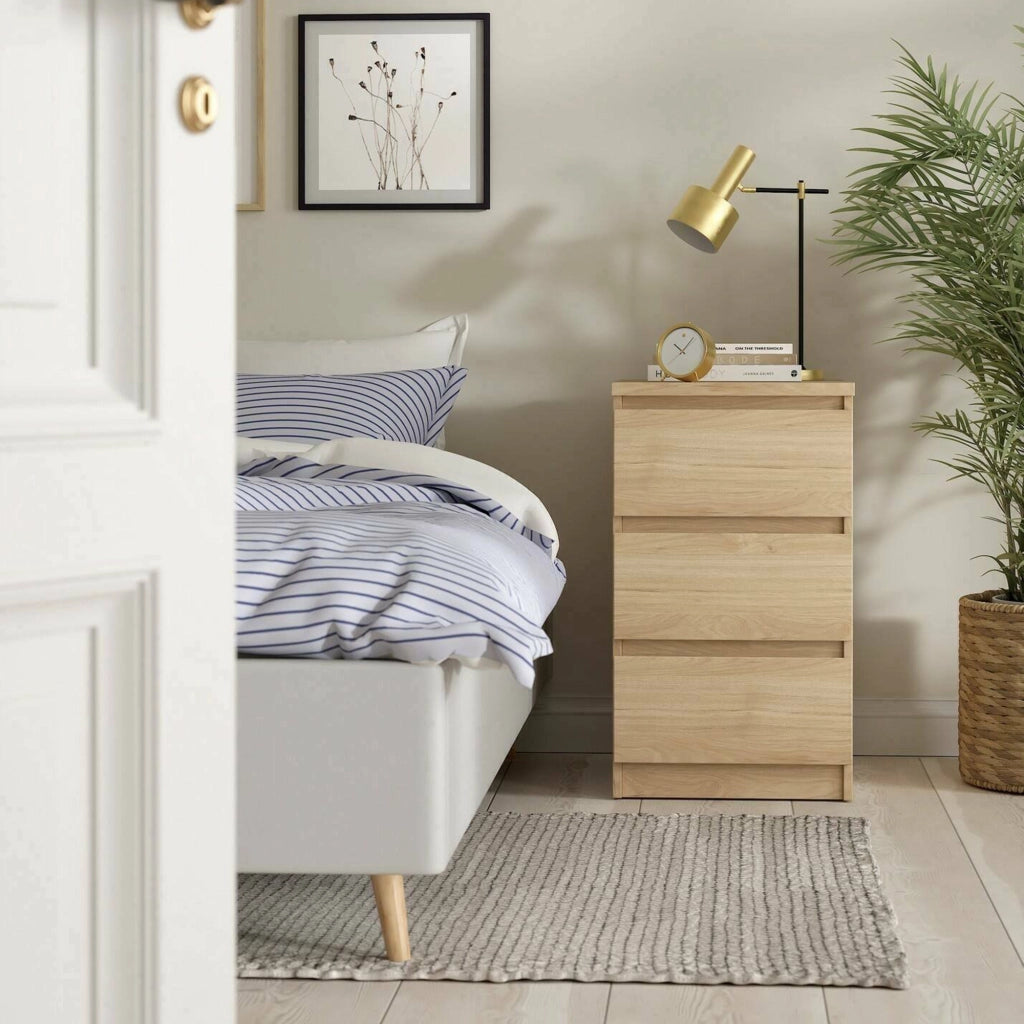 Cassettiera Accudino, Settimino multiuso, Comò camera da letto, Mobile con cassetti, 50x40 h70 cm, Rovere