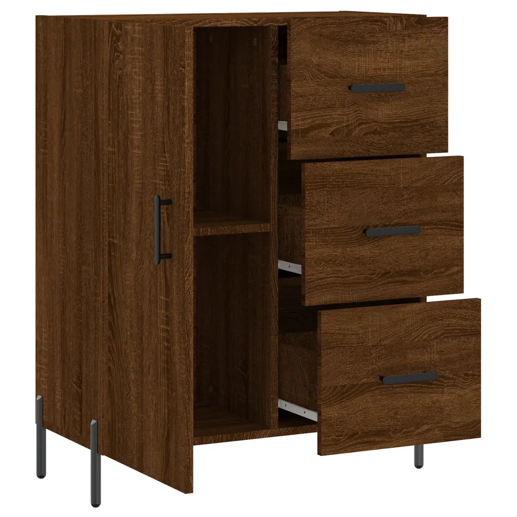 Credenza Rovere Marrone 69,5x34x90 cm in Legno Multistrato 827931