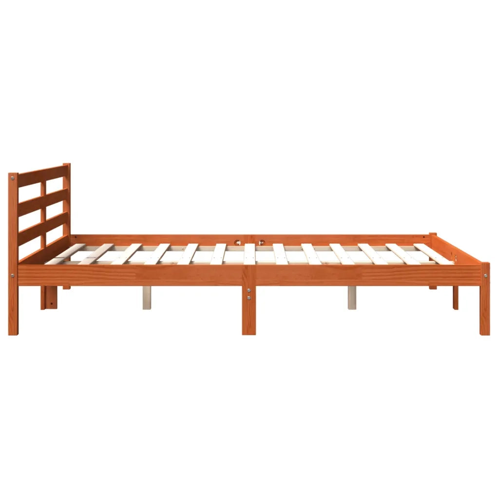 Letto matrimoniale | Letto per adulti | Letto senza Materasso Marrone Cera 200x200 cm in Legno di Pino