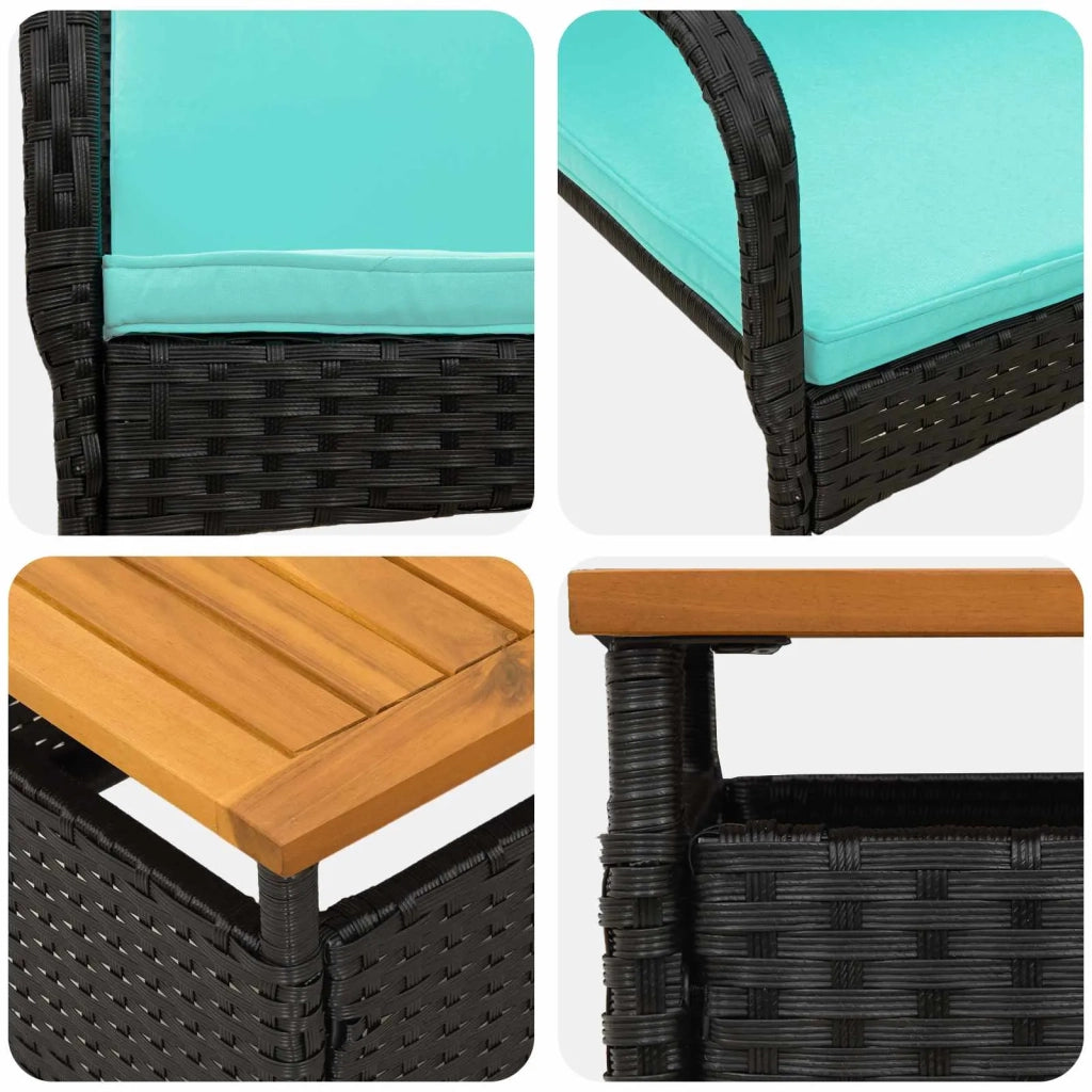 Set da giardino Nero polyrattan 42025107