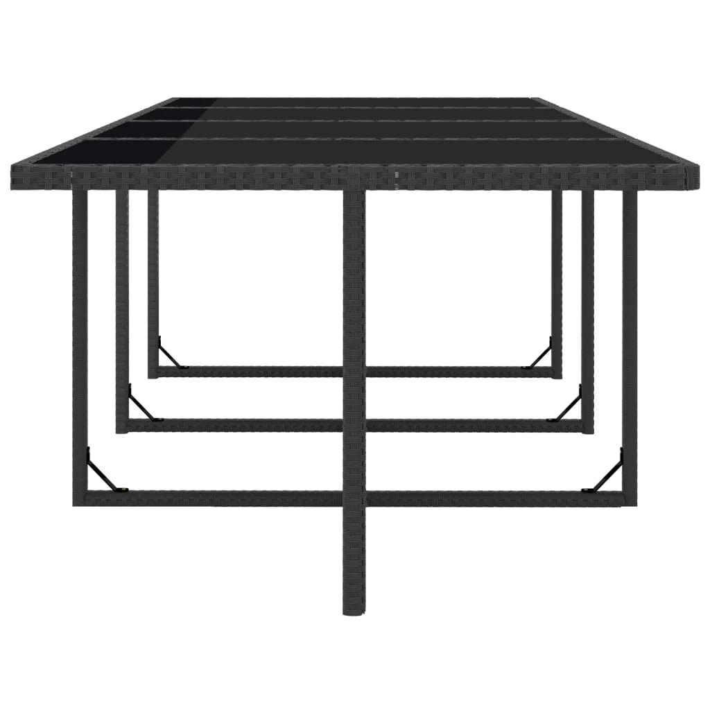 Set di mobili da giardino per esterni 13 pezzi con cuscini resina intrecciata nera 02_0015783