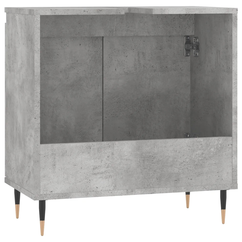 Armadietto da Bagno Grigio Cemento 58x33x60cm Legno Multistrato 831576