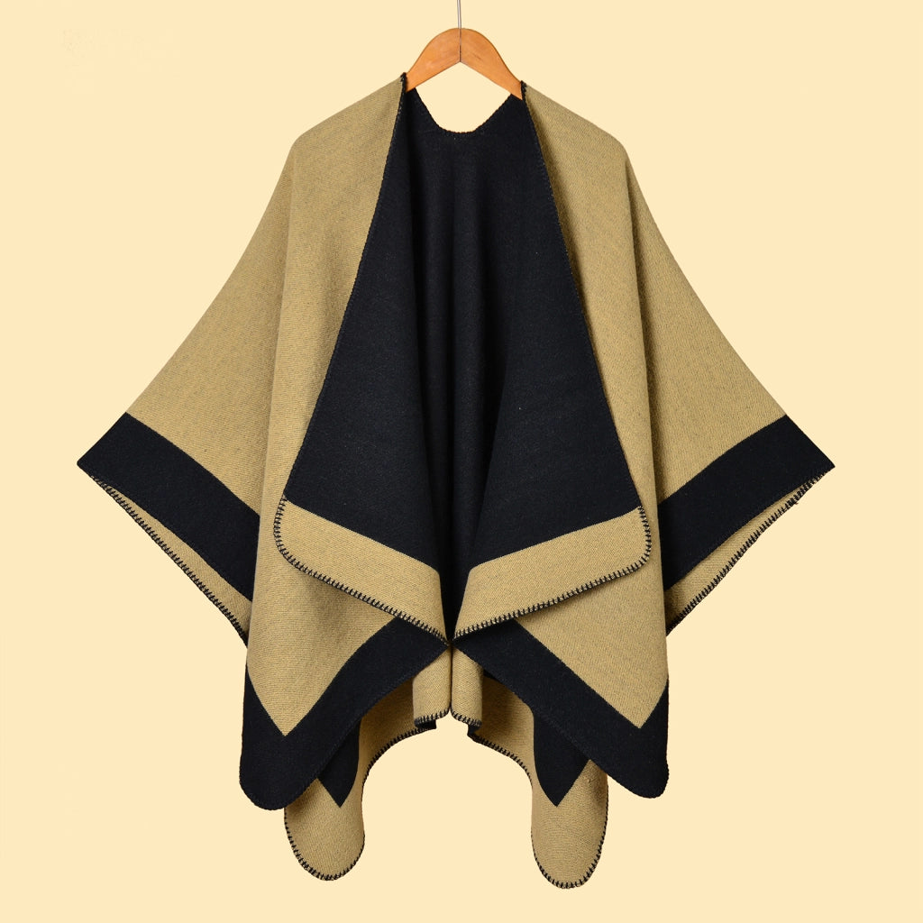 Sciarpa/stola calda da donna, semplice, reversibile, jacquard, spessa, calda cappa da esterno