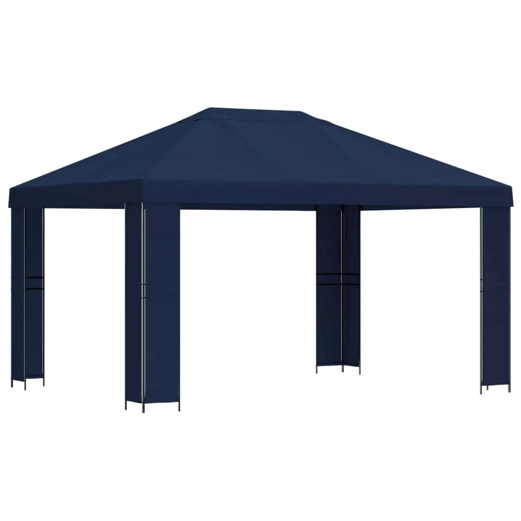 Gazebo 4 × 3 m Blu Poliestere e Acciaio 190 900379