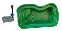 Kit Laghetto Artificiale + Pompa Filtro da Giardino 235x140x60 cm in Polietilene 1000 Litri Verde