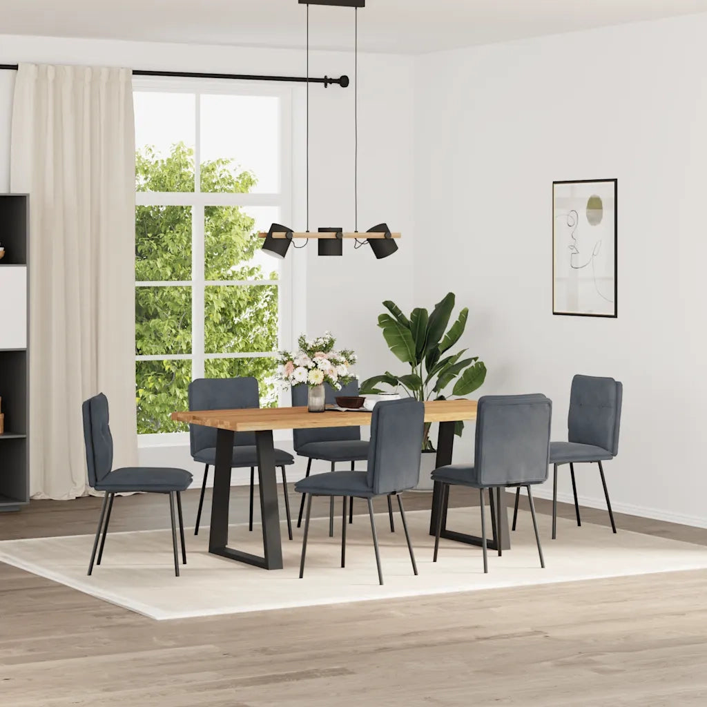 Sedie da Pranzo 6 pz Grigio Scuro in Velluto 3315680