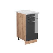 Mobiletto base per cucina Fame-Line Antracite lucido/Rovere dorato 40 cm, PL Marmo Vicco