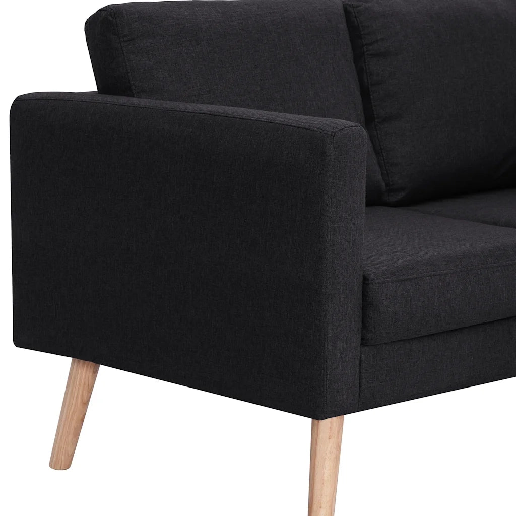 Divano a 2 Posti-Sofa 2 Posti in Tessuto Nero