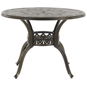 Tavolo da pranzo da giardino in alluminio marrone rotondo ø 100 cm da esterno vintage
