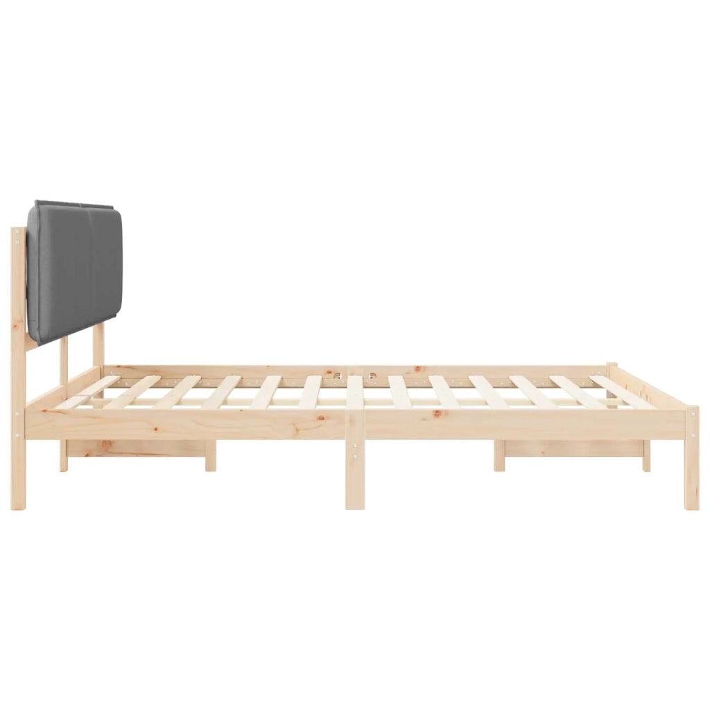 Letto con Testiera Rivestita Grigio chiaro 200 x 200 cm 3405557