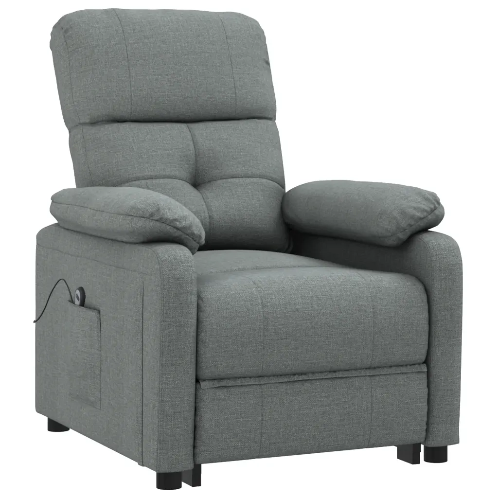 Poltrona | Sedia Relax Elettrica Reclinabile Grigio Scuro in Tessuto