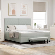 Letto a molle con testiera Grigio chiaro 200 x 180 cm Velluto 3344462