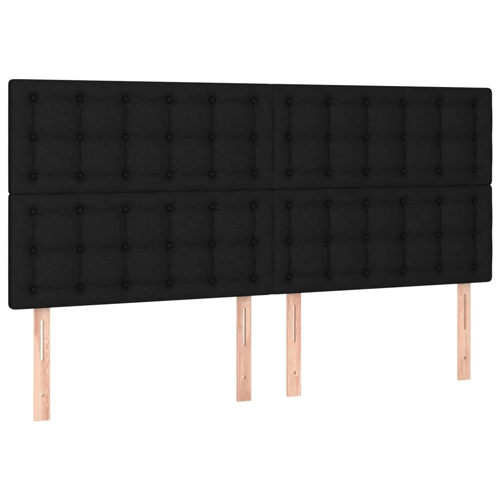 Testiera | Testata Nera 160x5x118/128 cm Tessuto