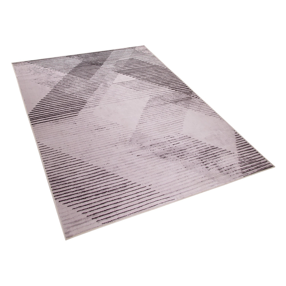 Tappeto rosa poliestere 140 x 200 cm a pelo corto motivo astratto