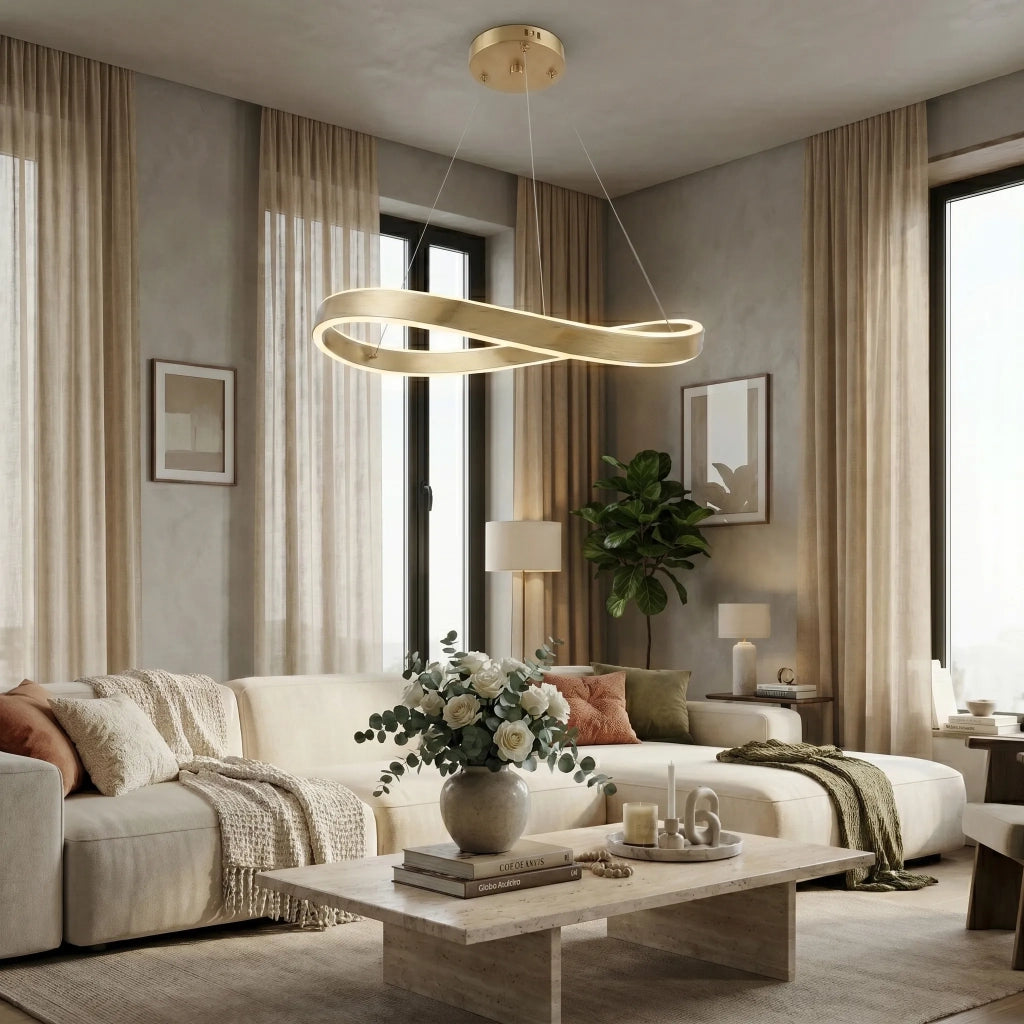Lampada A Sospensione Da Soffitto Swe069-cp 80cm Brush Gold