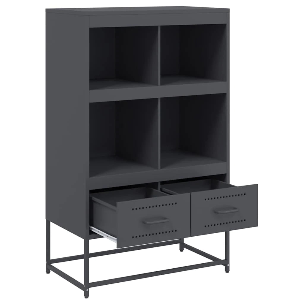 Buffet credenza cassettiera mobiletto mobile contenitore organizer cucina soggiorno salotto alto 68 x 39 x 111,5 cm acciaio antracite 02_0032209