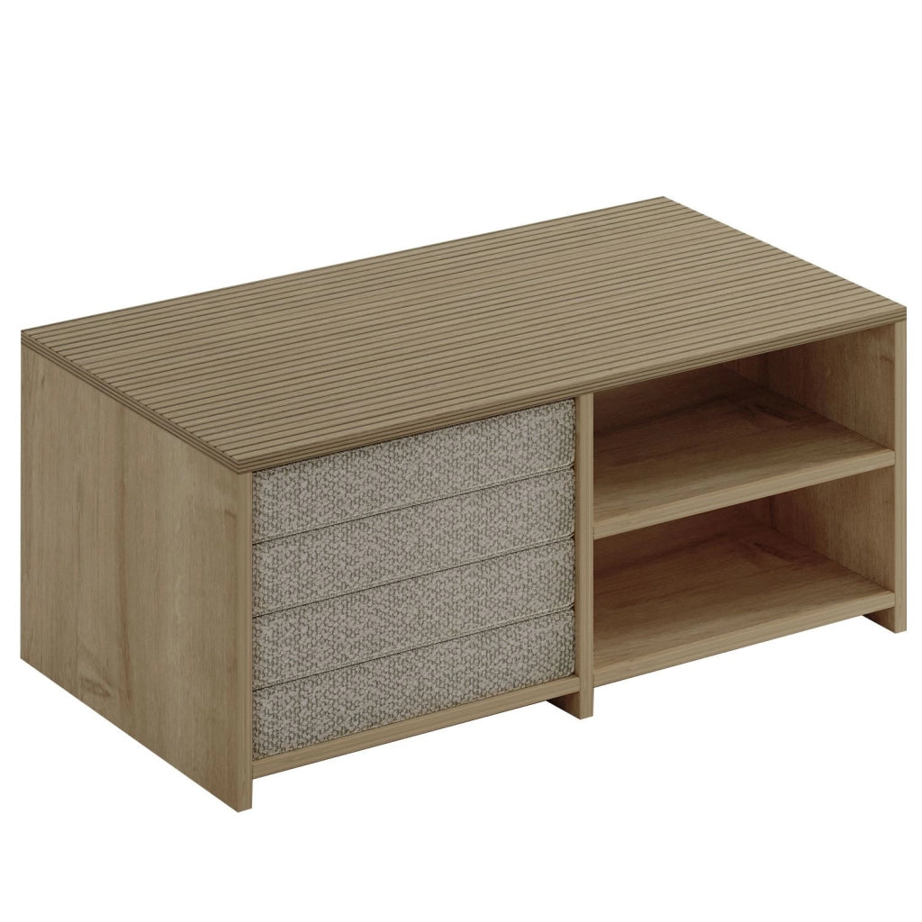 Tavolino in legno "Gord" - 90 x 45 x 44 cm - Beige