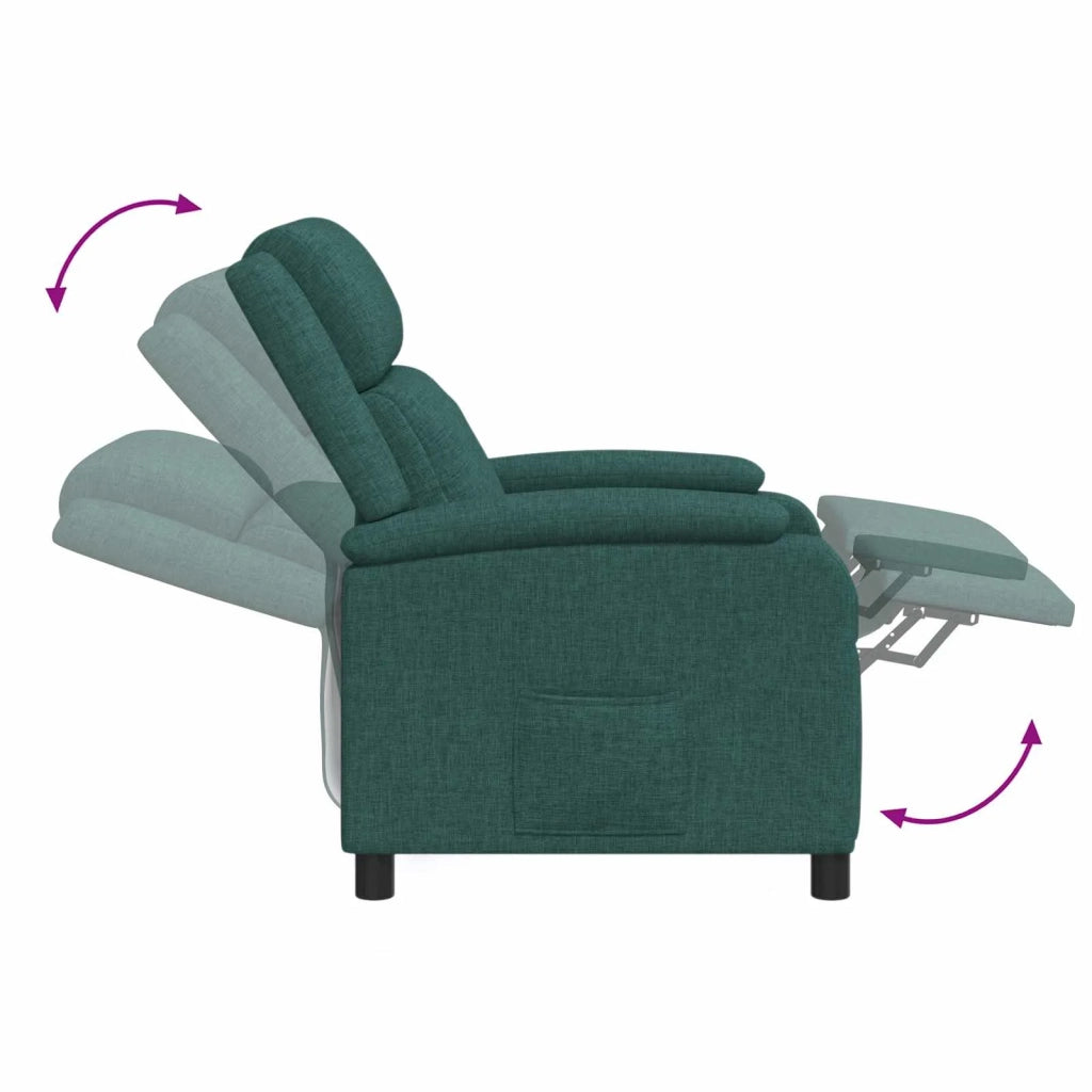 Divano Sedia-Poltrona reclinabile Verde Scuro Tessuto 136069