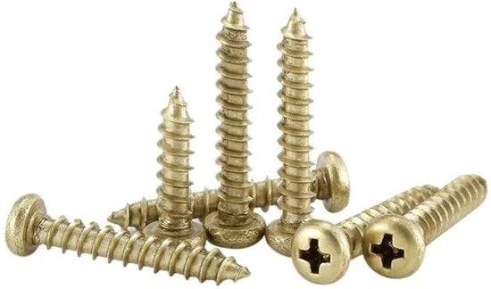 Viti a testa rotonda autoalimentanti in legno - M3x6mm - 40 pezzi - Ideali per mobili - Adatti per plastica e metallo