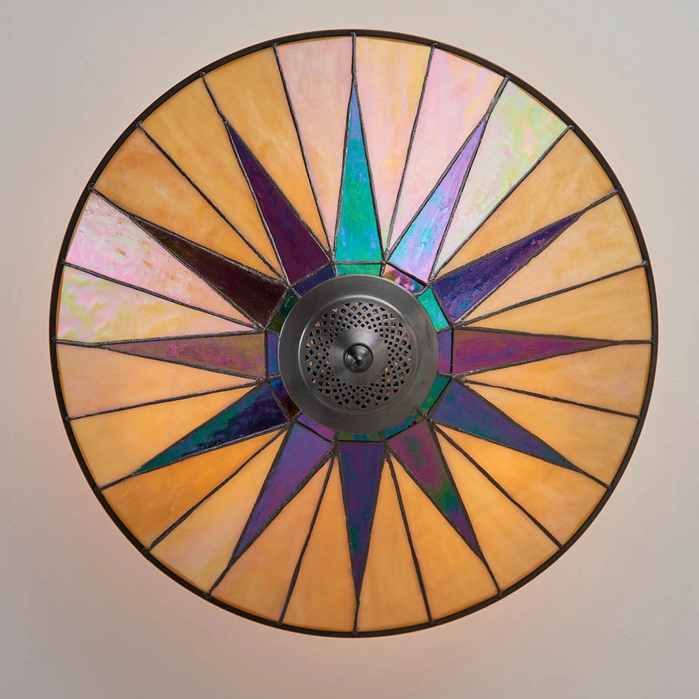 Plafoniera Tiffany DARK STAR vetro multicolor Ø49cm 3xE27