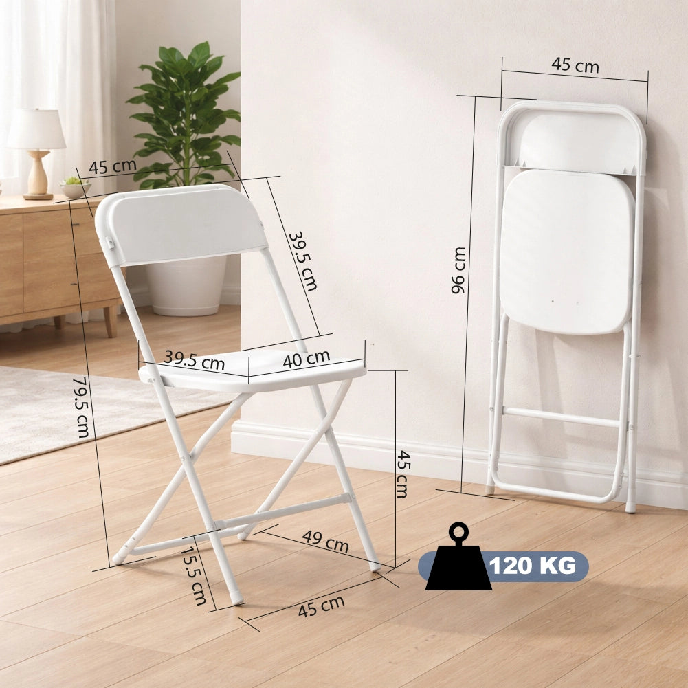 Set 4 Sedie Bianche in Polipropilene ad Alta Resistenza con Seduta Ergonomica