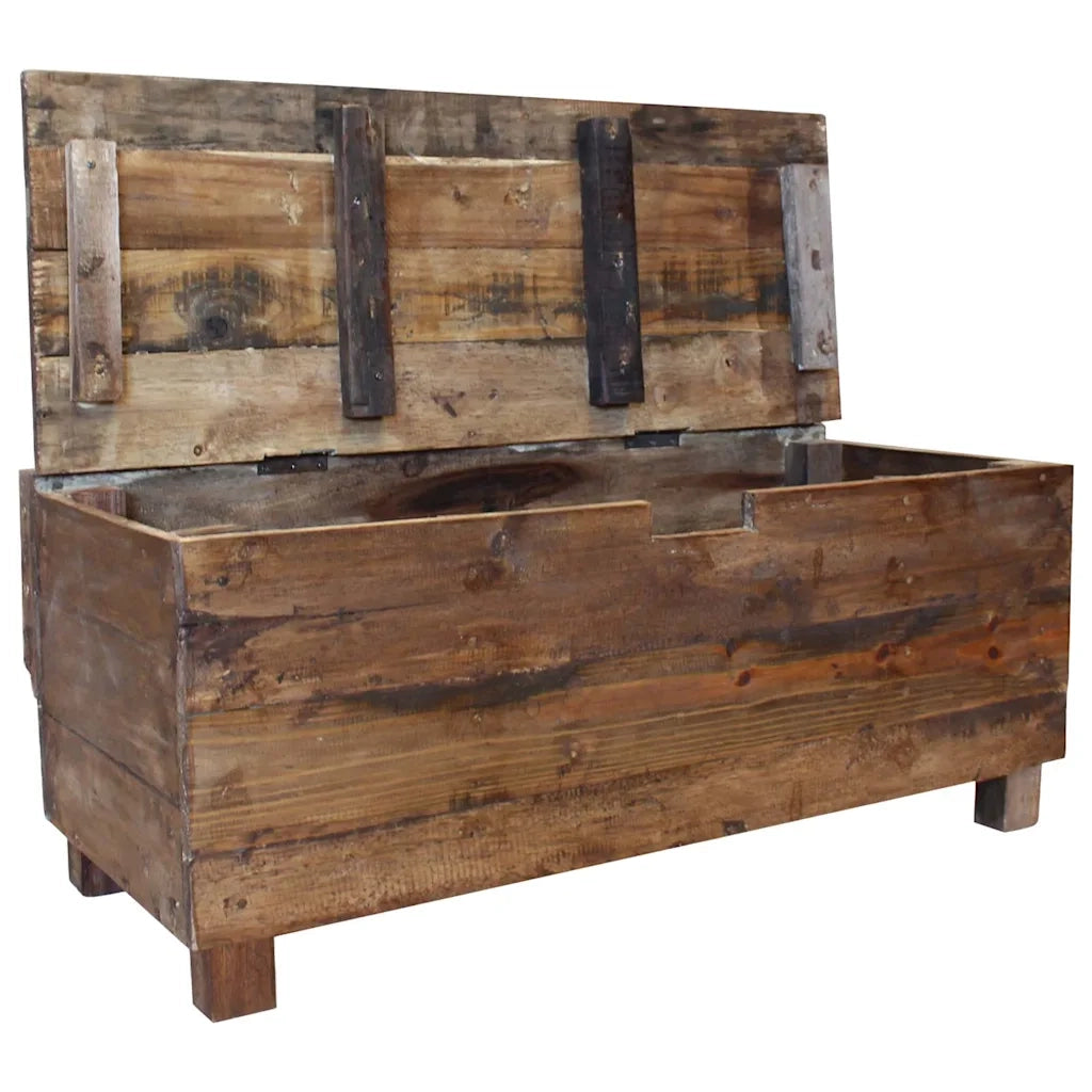 Panca in Legno Massello di Recupero 86x40x60 cm  cod mxl 51220