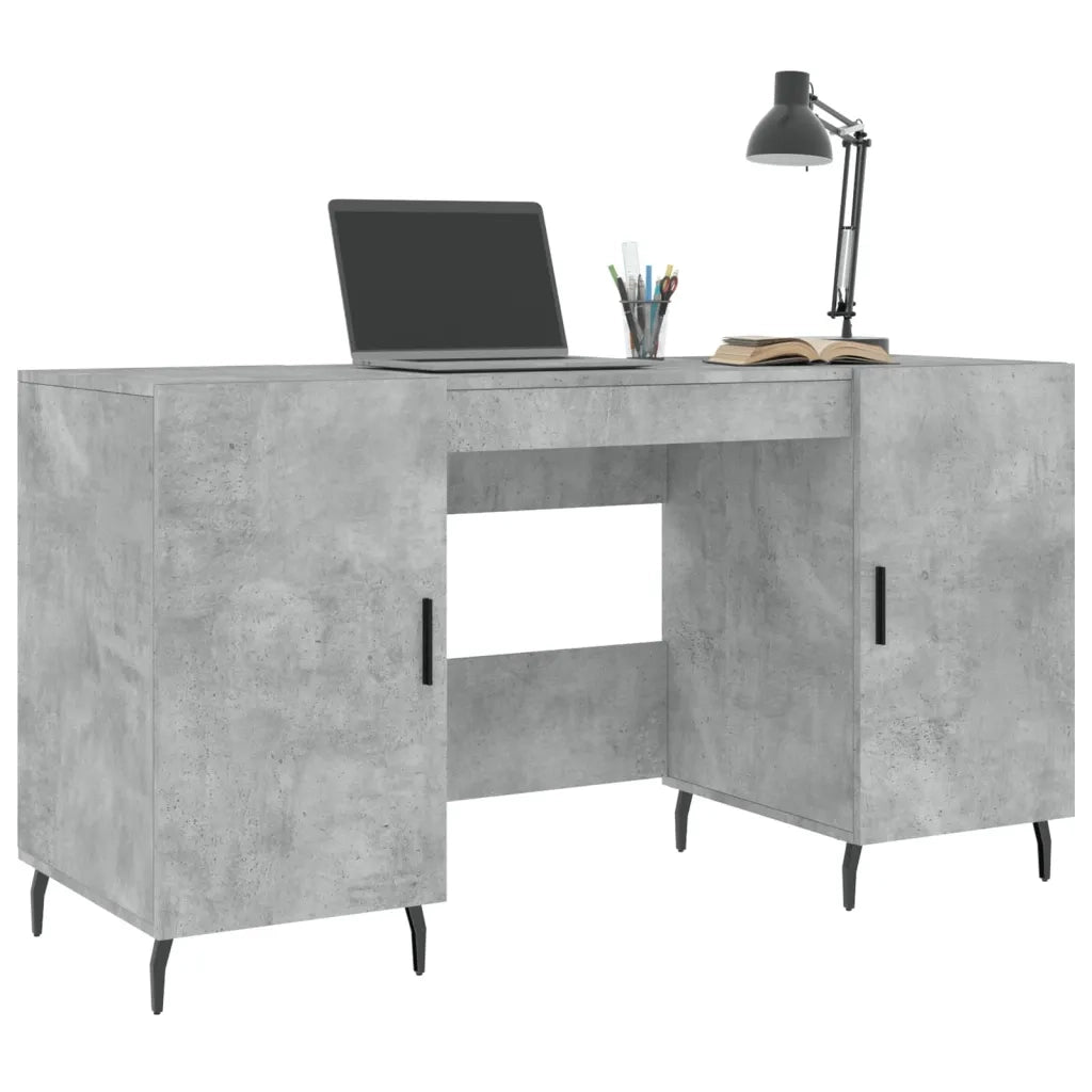 Scrivania Grigio Cemento 140x50x75 cm in Legno Multistrato 829568