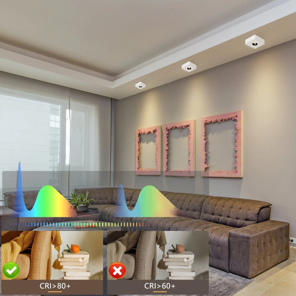 ZMH Faretto da soffitto LED da superficie 7W a sospensione bianco caldo