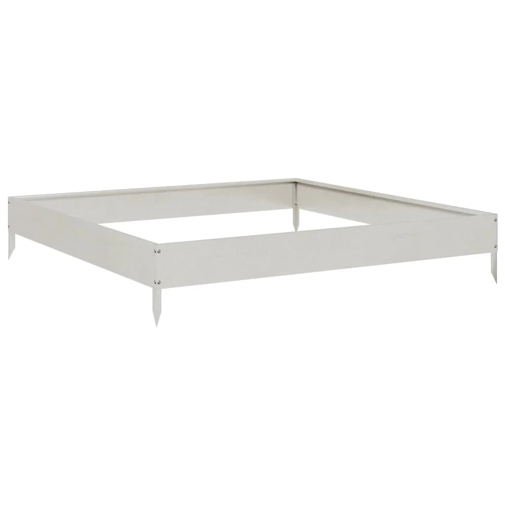 Fioriera rialzata per piante e fiori terrazza giardino 100 x 100 x 18,5 cm acciaio inox argento 02_0039261
