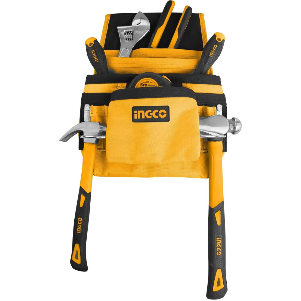 Fodero porta attrezzi 10 tasche 2 ganci porta martello borsa cintura strumenti