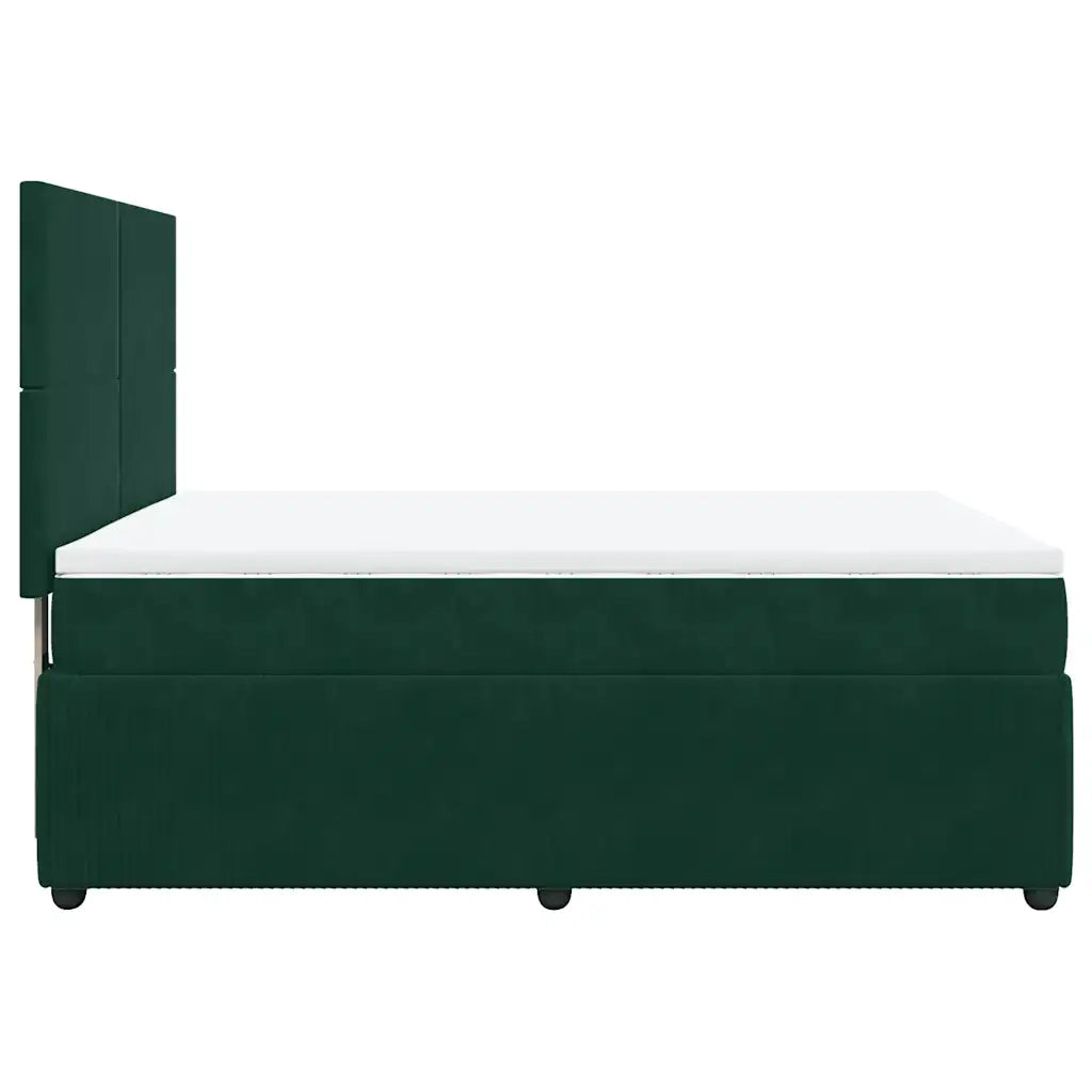 Giroletto a Molle con Materasso Verde Scuro 140x200 cm Velluto 3294655