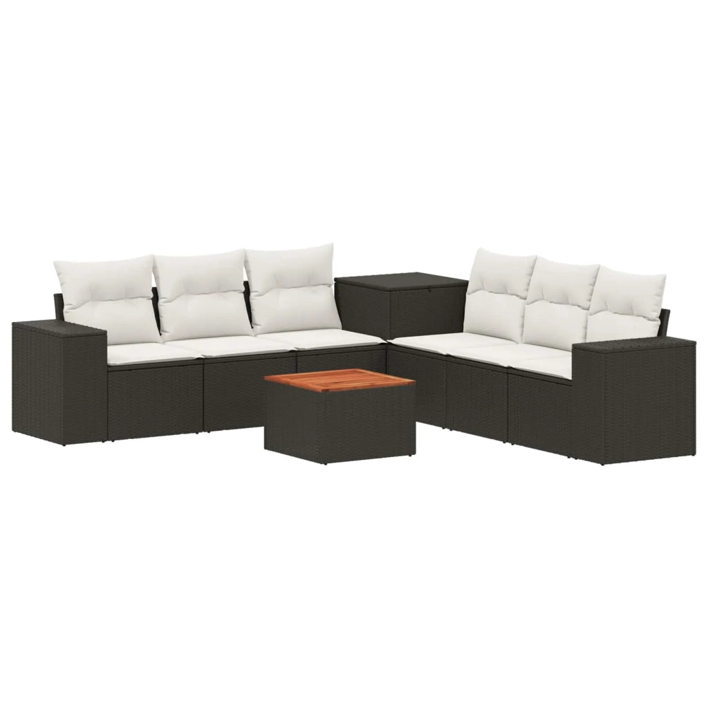 Set di divani 8 pz Nero e Bianco Crema 3448483