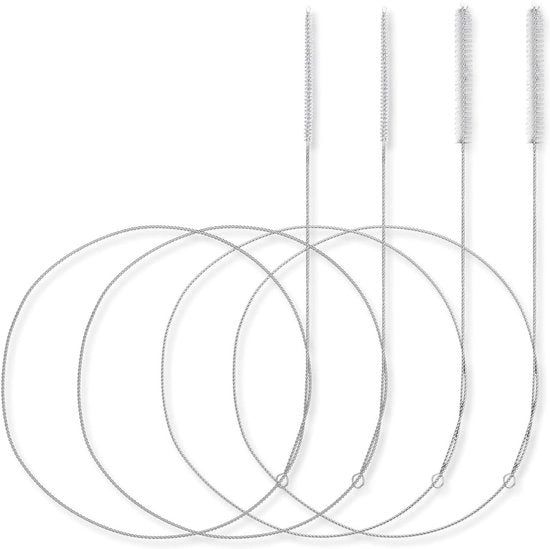 Set a 4 elementi di spazzole per pulizia tubi e flaconi - capo di spazzola in nylon - spazzola per pulizia tubi - 1 m/39 pollici