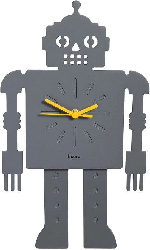 Ora Digitale Silenziosa per Parete. Dimensioni: 38 centimetri x 20 centimetri. Cucina in Materiale Grigio. Orologio a Pendolo in Legno e ABS. Richiede 2 Batterie AA.