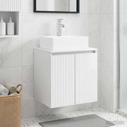 Mobile Lavabo da Parete Bianco Lucido 49,5 x 41 x 62,5 cm 890416