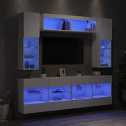Set Mobili TV a Muro 6 pz con Luci LED Bianco 3216797