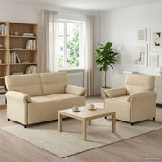 Set di divani 2 pz Crema Tessuto 3424864
