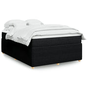 Giroletto a Molle con Materasso Nero 140x190 cm in Tessuto