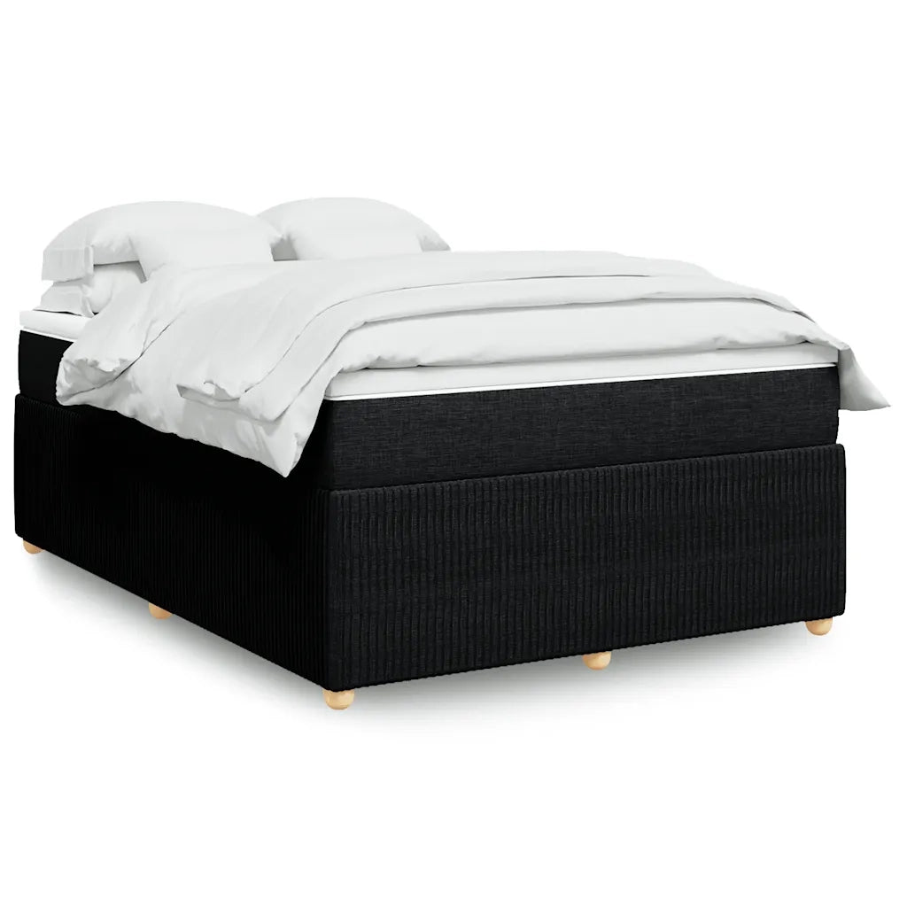 Giroletto a Molle con Materasso Nero 140x190 cm in Tessuto
