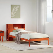 vidaXL Letto Libreria senza Materasso Marrone Cera 100x200 cm in Pino