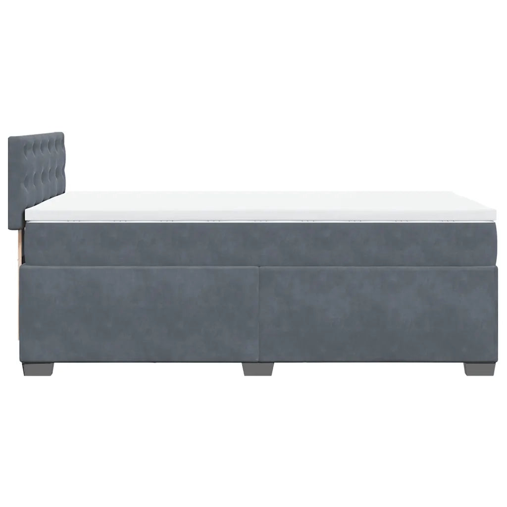 Giroletto a Molle con Materasso Grigio Scuro 80x200 cm Velluto 3288475