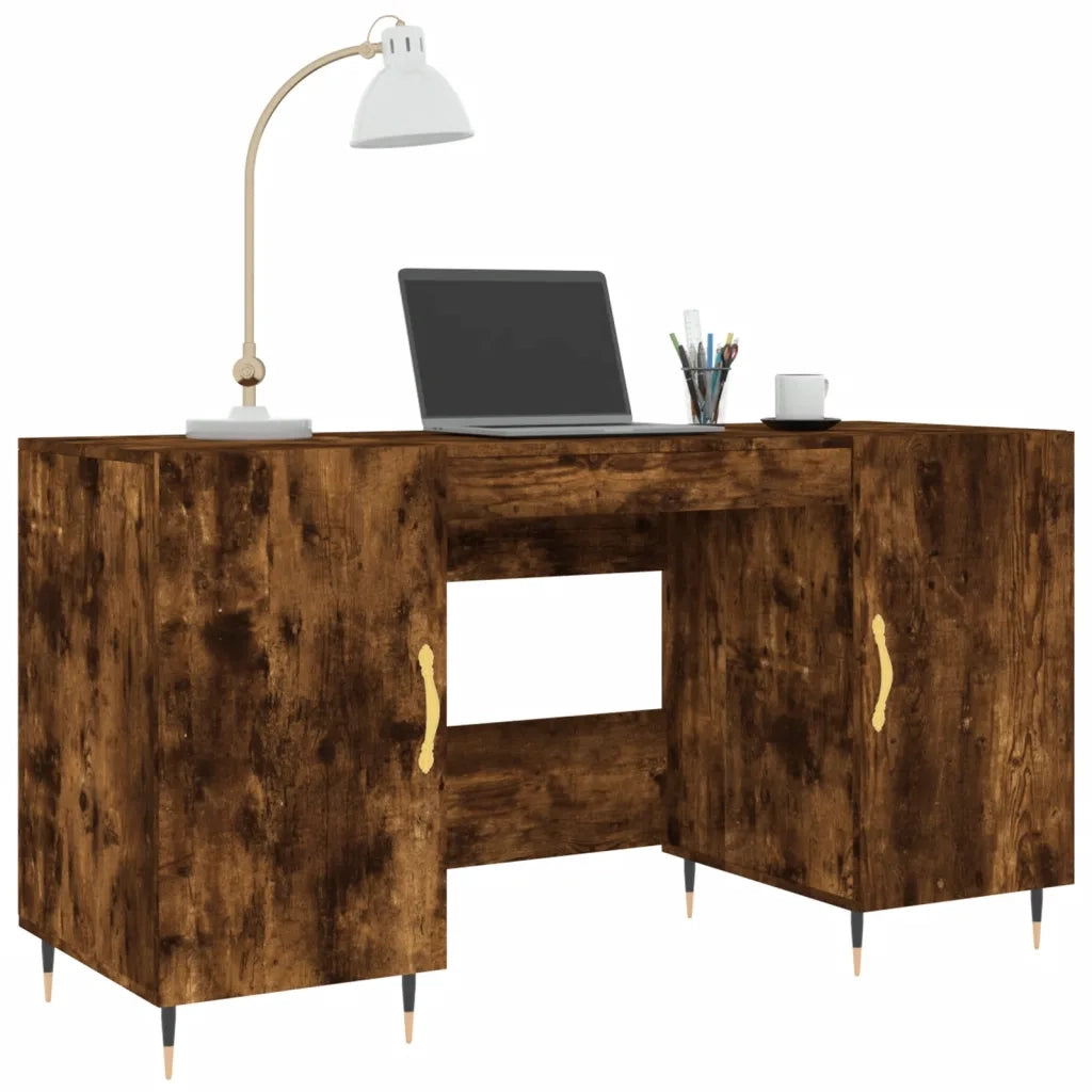 Scrivania | Tavolo da Ufficio Rovere Fumo 140x50x75 cm in Legno Multistrato