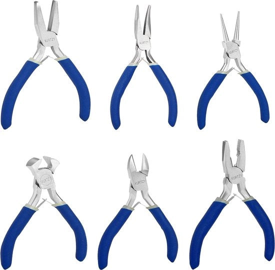 Set di Tangenti 6 pezzi - Ideale per Principianti e Professionisti, Maniglie Ergonomiche, Rvs, Autoapertura, Per Gioielli, Elettronica e Progetti di Hobby