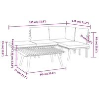Set Divani da Giardino 5 pz con Cuscini in Massello di Acacia 3087002