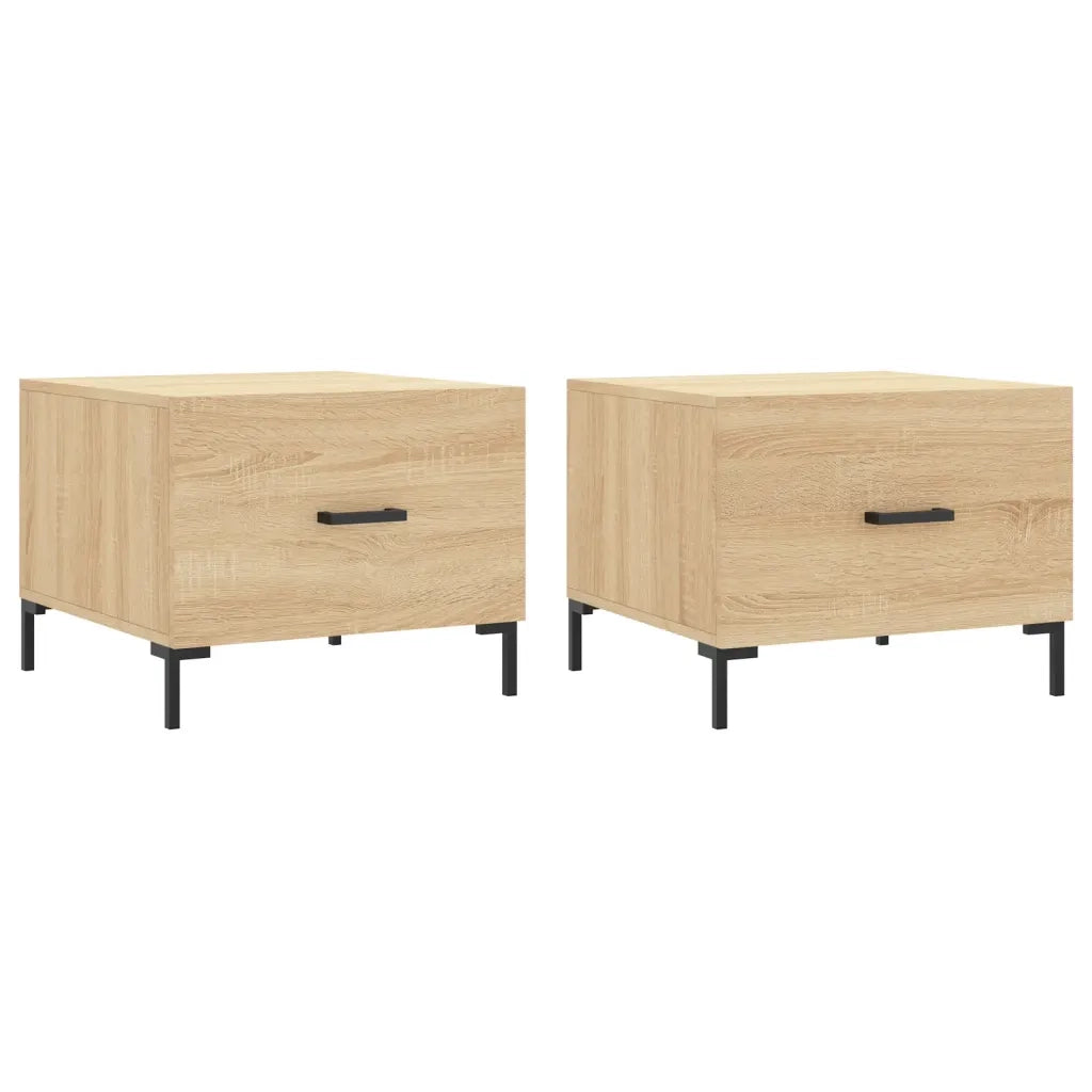 2 pz Tavolini salotto | Tavolino da caff¨¨ | Tavolino da Soggiorno Rovere Sonoma 50x50x40cm Legno Multistrato